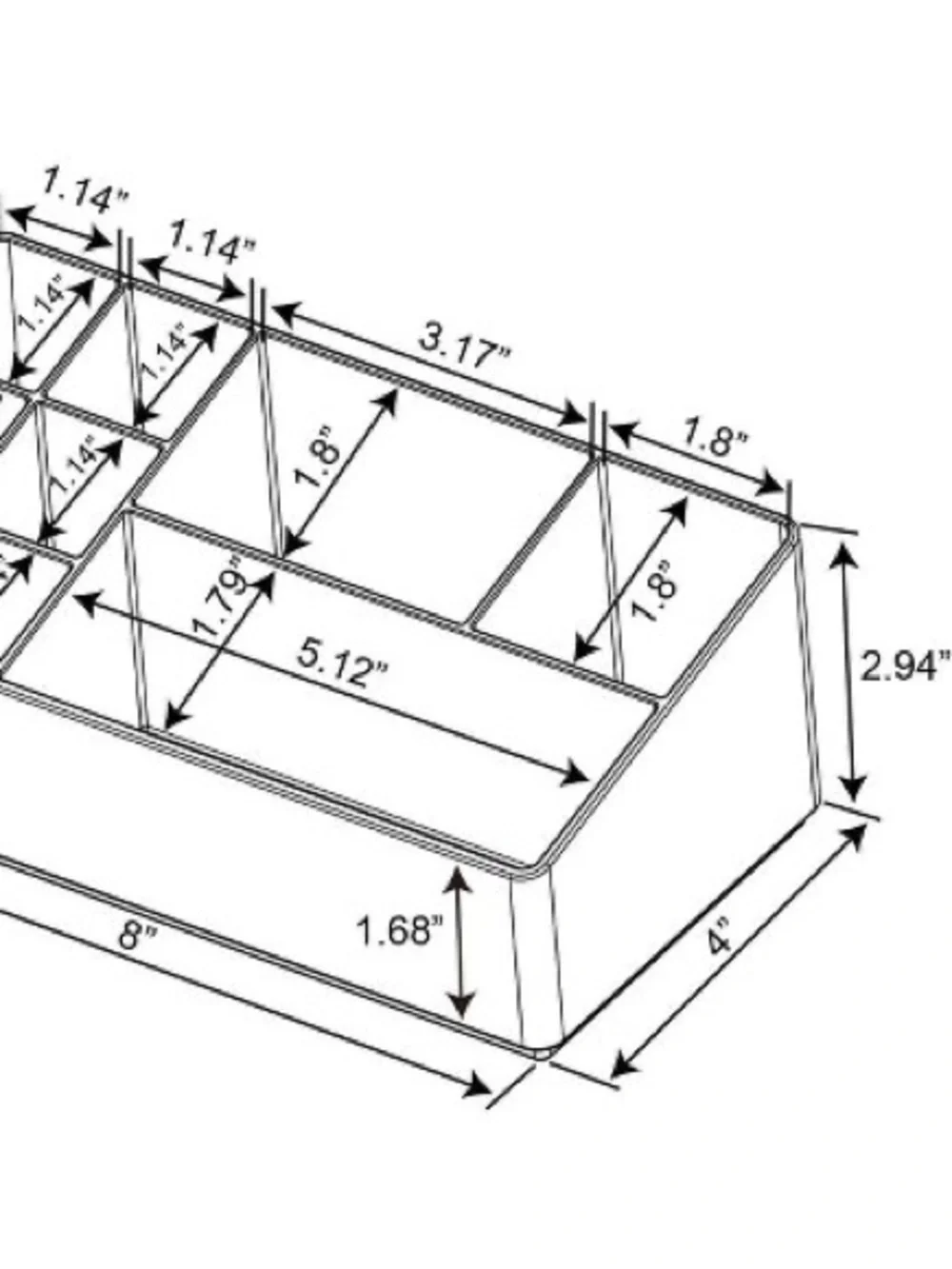 Clear Acrylic Multi-Compartment Makeup Organizer*